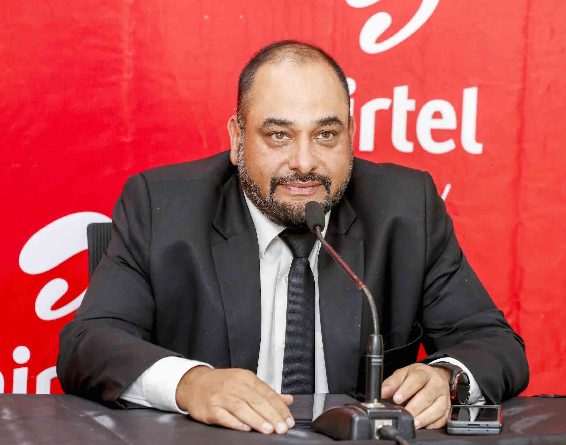 Airtel Kenya Networks Limited MD, Ashish Malhotra during the launch of the ‘Rudishiwa Transaction Fee’ campaign