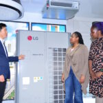 (L-R), LG Electronics Air Solution Product Manager Yeonguk Yun explains some of the LG Electronics air solutions technology to Kenyatta University students Shirleen Mwangi and Georgina Muringo from the Korean Language & Culture Center (Nairobi King Sejong Institute). This took place during an excursion at LG offices by students from the said school, providing an opportunity for the LG team to introduce the students to the Korean work environment.